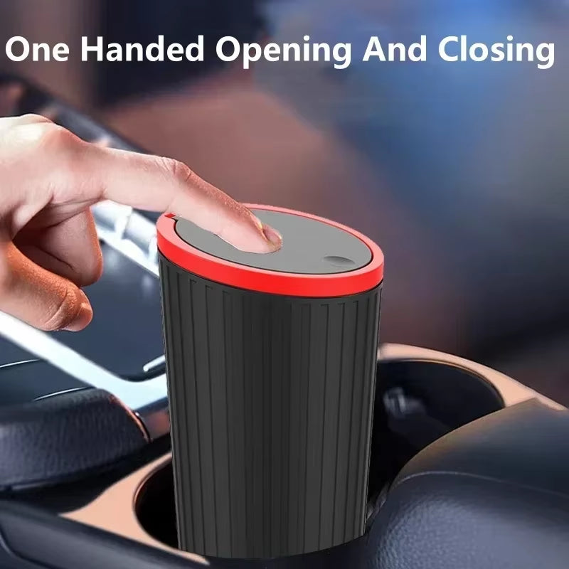 Car Trash Bin Can Mini Auto Dust Organizer Car Interior Rubbish Bag Garbage Container Storage Box Bucket Auto Accessories